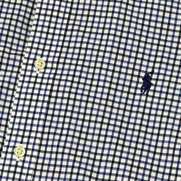 Ralph Lauren Blue Shirt Checkered Long Sleeve Button Down Shirt - Picture 5 of 8